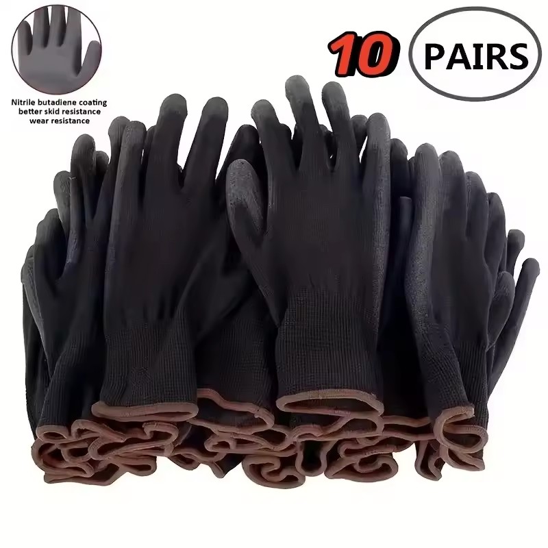 Woodworking Gloves - 10 Çift Dayanıklı Güvenlik Eldiveni -
